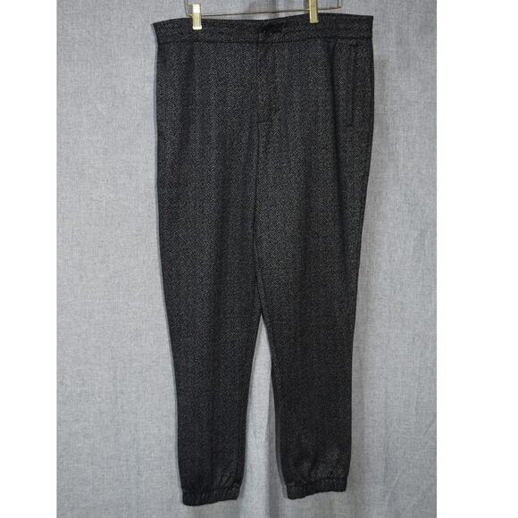Vince Wool Blend Herringbone Tapered Pants Medium Gray Black - Picture 1 of 4